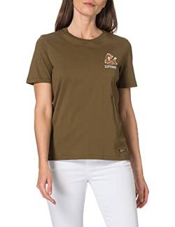 Superdry Womens Military Narrative Tee T-Shirt, Khaki, S von Superdry