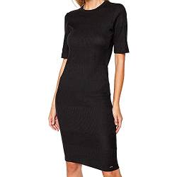 Superdry Womens NYC Multi Rib Tshirt Casual Dress, Black, M (Herstellergröße:12) von Superdry