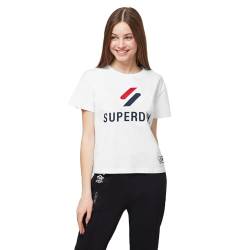 Superdry Womens Sportstyle Classic Tee T-Shirt, Optic, M von Superdry