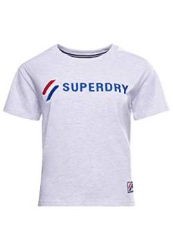 Superdry Womens Sportstyle Graphic Boxy Tee T-Shirt, Ice Marl, M von Superdry