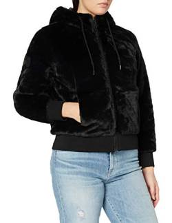 Superdry Womens Storm Premium FUR Cardigan Sweater, Black, 10 von Superdry