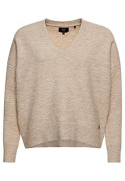 Superdry Womens Studios Slouch VEE Knit Sweater, White Pepper, Small von Superdry