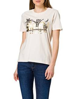 Superdry Womens VL ITAGO Tee T-Shirt, Cream Quartz, S von Superdry