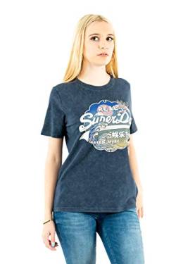 Superdry Womens VL ITAGO Tee T-Shirt, Lauren Navy, S von Superdry