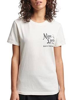 Superdry Womens Vintage Crossing Lines BH Tee T-Shirt, Couture White, M von Superdry