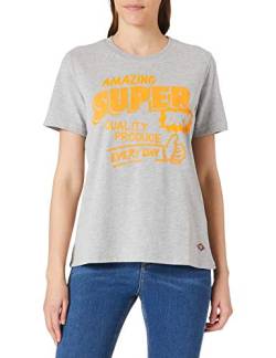 Superdry Womens Workwear Graphic Tee T-Shirt, Light Grey Marl, M von Superdry