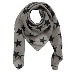 Superfreak Baumwolltuch - Sterne 8 cm grau - schwarz - quadratisches Tuch von Superfreak