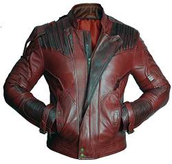 Guardians of The Galaxy 2 Star Lord Chris Pratt Maroon Echtleder Jacke Gr. XS, dunkelrot von Superior Leather Garments
