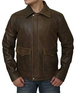 Herren Jacke Indiana Jones Harrison Ford Classic Echtes Rindsleder Jacke, Bronze Antik, M von Superior Leather Garments