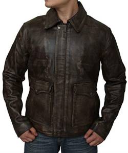 Superior Leather Garments Herren Jacke Braun Brown Distressed Large Gr. X-Large, Braun - Brown Distressed von Superior Leather Garments