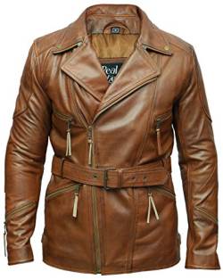 Superior Leather Garments – Herren 3/4 Motorradjacke, Bikerjacke, Leder, Used-Look, Braun Gr. XX-Large, hautfarben von Superior Leather