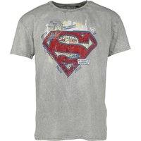 Superman - DC Comics T-Shirt - Logo - 85th Anniversary - S bis XXL - für Männer - Größe S - grau  - Lizenzierter Fanartikel von Superman