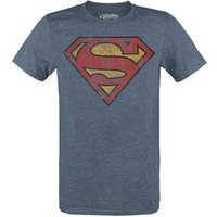 Superman - DC Comics T-Shirt - Logo - M bis XXL - für Männer - Größe XXL - blau meliert  - Lizenzierter Fanartikel von Superman