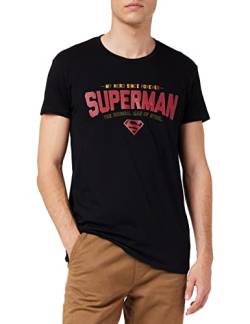 Superman Herren Mesupmsts100 T-Shirt, Schwarz, L von Superman