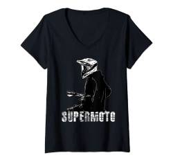 Damen Supermoto Supermotard / Motorrad Biker / Supermoto Exc Gift T-Shirt mit V-Ausschnitt von Supermoto & Motocross / 450 sm /Exc 300 Exc