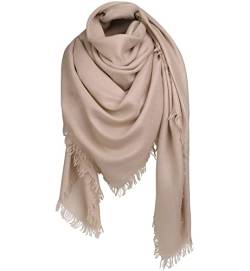 Superora Damen Halstuch Schultertuch Schal Scarf Stola Quadratischer Deckenschal mit Fransen 140 * 140cm von Superora