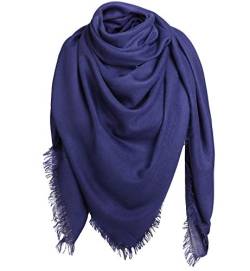 Superora Damen Halstuch Schultertuch Schal Scarf Stola Quadratischer Deckenschal mit Fransen 140 * 140cm von Superora