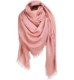 Superora Damen Halstuch Schultertuch Schal Scarf Stola Quadratischer Deckenschal mit Fransen 140 * 140cm von Superora