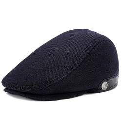 Superora Herren Schiebermütze Barett Cap Baumwolle Unisex Mütze 1920 Stil Herren-Schiebermütze Winter Warme Flat Cap mit Karomuster Baumwollmützen von Superora