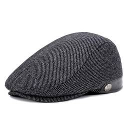 Superora Herren Schiebermütze Barett Cap Baumwolle Unisex Mütze 1920 Stil Herren-Schiebermütze Winter Warme Flat Cap mit Karomuster Baumwollmützen von Superora