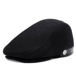 Superora Herren Schiebermütze Barett Cap Baumwolle Unisex Mütze 1920 Stil Herren-Schiebermütze Winter Warme Flat Cap mit Karomuster Baumwollmützen von Superora