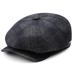 Superora Herren Schiebermütze Flatcap Mütze Cap Fischgräten Tweed Newsboy Cap Fischgrät von Superora