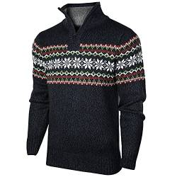 Superora Herren Strickpullover Crewneck Zipper Winterpullover Pullover, Langarm von Superora