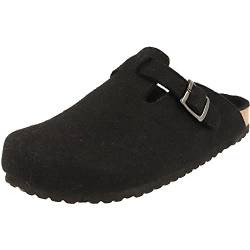 Supersoft Herren 511-064 Clogs Pantolette Hausschuhe Filz Pantoffel Schwarz (Numeric_42) von Supersoft