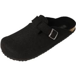 Supersoft Herren Schuhe 511-064 Filz Pantoffeln Hausschuhe Clogs Schwarz (44, numeric_44) von Supersoft