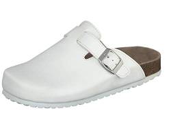 Supersoft Unisex Schuhe Arzt Clogs Pantoletten Hausschuhe Lederfußbett White (47 EU) von Supersoft