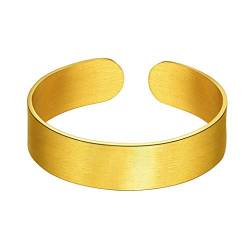 Suplight 18k Vergoldet Knöchel Ring offener Ring für Männer Frauen 5mm breit Matte verstellbar Bandring Verlobungsring Ehering Partnerring Geschenk für Valentinstag von Suplight