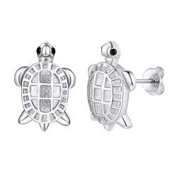 Suplight 925 Silber Ohrringe für Damen Mädchen platiniert Schildkröte Ohrstecker süße Meeresbewohner Schmuck Accessoire von Suplight