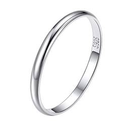 Suplight 925 Silber Verlobungsring für Männer Herren 2mm glänzender Fingerring schlicht Ehering Memoirering Ring Größe 67 von Suplight