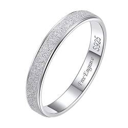 Suplight 925 Silber Verlobungsring für Männer Herren 3mm matter Sandstrahl personalisert Fingerring schlicht Ehering Memoirering Ring Größe 67 von Suplight