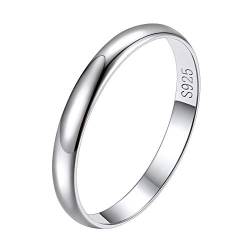 Suplight Damen Finger Ring 925 Silber simpel Ring Größe 52 Partnerring 3mm glänzender schlicht Verlobungsring Ehering Hochzeit Schmuck von Suplight