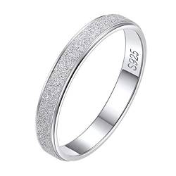 Suplight Damen Finger Ring 925 Silber simpel Ring Größe 52 Partnerring 3mm matter Sandstrahl schlicht Verlobungsring Ehering Hochzeit Schmuck von Suplight