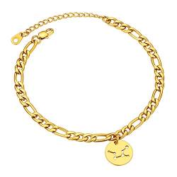 Suplight Fußkettchen für Damen Mädchen Sternbilder Jungfrau Münze Charms + Figraokette Fußarmband Retro-Stil 18k vergoldet Sternzeichen Konstellation Sommer Fußkette für Herren Jungen von Suplight