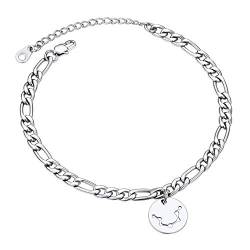 Suplight Fußkette für Damen Mädchen Sternbilder Wassermann Charms mit 18k vergoldet Figarokette Knöchel Armband Retro-Stil Sternzeichen Konstellation Sommer Modeschmuck für Herren Jungen von Suplight