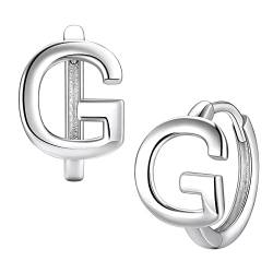 Suplight Ohrringe Damen mit Buchstabe G Creolen aus 925 Sterling Silber Initiale Alphabet Schmuck Geschenk für Frauen Mädchen von Suplight