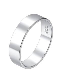Suplight Ring Damen 925 Sterling Silber Verlobungsring Ringbreite 5mm Größe 62 Hochzeitsringe Eheringe Engagement Ring Trauringe Ewigkeitsring Paar Ring von Suplight