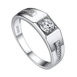 Suplight Ringe Herren Billige Verlobungsring 925 Sterling Silber Ehering mit AAA+ Weißer Zirkonia Damen Silberring Partnerringe Kristall Ring Antragsring Liebe Geschenk 57 von Suplight