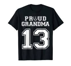 Custom Proud Fußball Grandma Nummer 13 Personalisierte Frauen T-Shirt von Support Your Favorite Football Player Number
