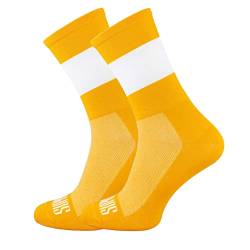 Support Herren-Fahrradsocken, atmungsaktive Technologie, rutschfeste Faser, unisex, einfarbig, Zubehör für Radfahren, Wandern, Klettern, Block's Yellow 39-41 EU von Support