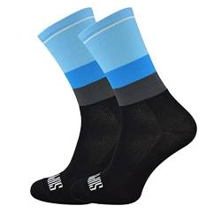 Support Herren-Fahrradsocken, atmungsaktive Technologie, rutschfeste Faser, unisex, einfarbig, Zubehör für Radfahren, Wandern, Klettern, Tone's Blue 39-41 EU von Support