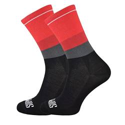 Support Herren-Fahrradsocken, atmungsaktive Technologie, rutschfeste Faser, unisex, einfarbig, Zubehör für Radfahren, Wandern, Klettern, Tone's Red 42-44 EU von Support