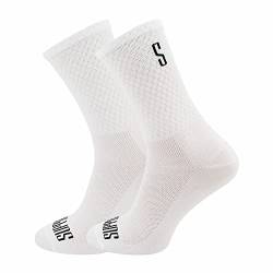 Support Herren-Fahrradsocken, atmungsaktive Technologie, rutschfeste Faser, unisex, einfarbig, Zubehör für Radfahren, Wandern, Klettern, White's 39-41 EU von Support