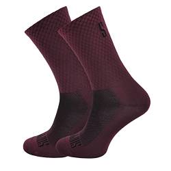 Support Herren-Fahrradsocken, atmungsaktive Technologie, rutschfeste Faser, unisex, einfarbig, Zubehör für Radfahren, Wandern, Klettern, Wine's 39-41 EU von Support