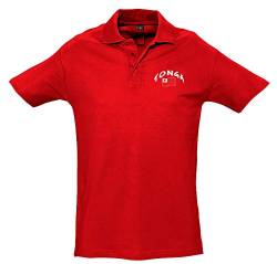 Supportershop Unisex Polo Tonga Rugby-Poloshirt, rot, L von Supportershop