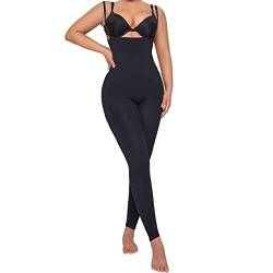 Suprenx Bauchkontrolle Shapewear für Frauen Hohe Taille Oberschenkel Schlanker Body Offene Brust, Schwarz, Small von Suprenx