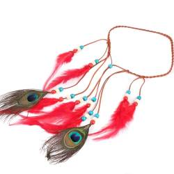 Indisches Feder Stirnband, Damen Stirnbänder Hippie Boho Feder Haarband Haarschmuck, Tribal-Kopfschmuck im Stil der amerikanischen Ureinwohner, Festival, Party, Haarschmuck für Damen und Mädchen von Surakey